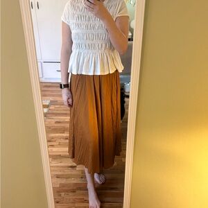 Anthropologie Tan A-Line Skirt
